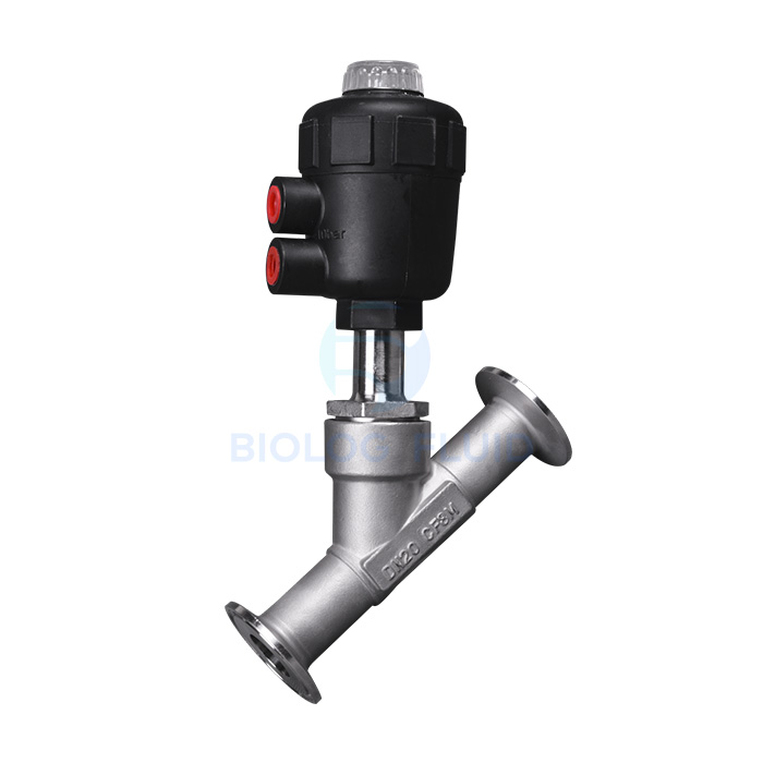 Pneumatic quick installation angle seat valve