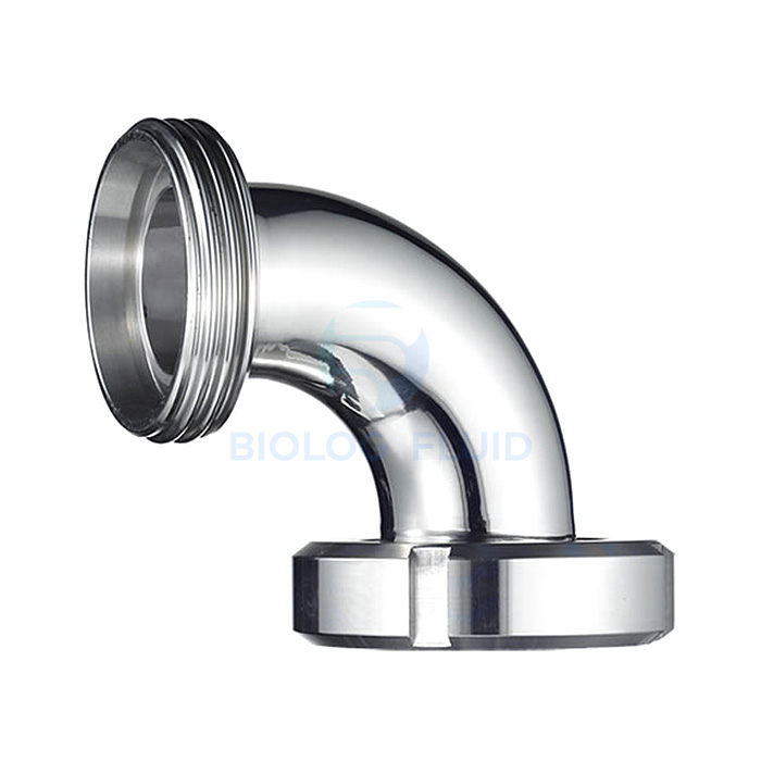 Stainless steel food processing 2CMP 90D male nut elbow