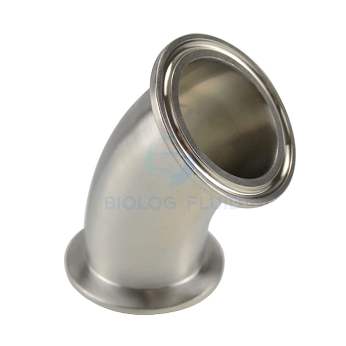 Stainless steel sanitary 2KMP 45D clamping elbow