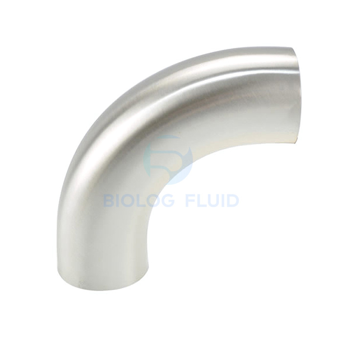 Stainless steel food processing L2S welding long 90D elbow