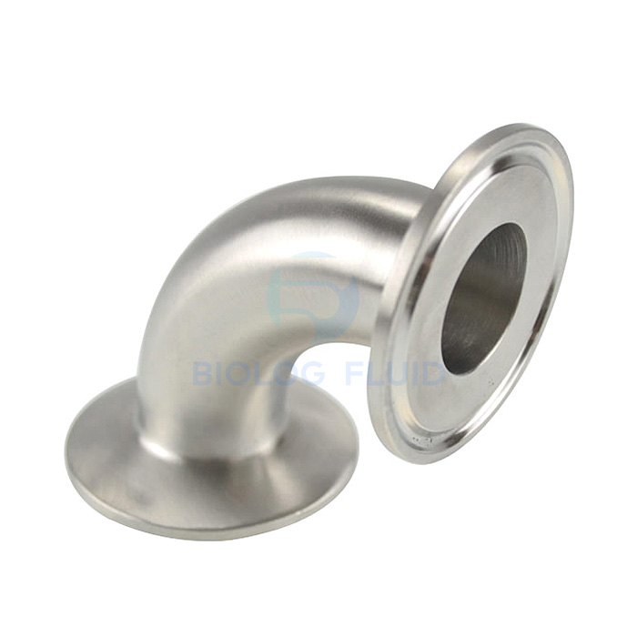 Stainless steel sanitary 2CMP three clip 90D elbow