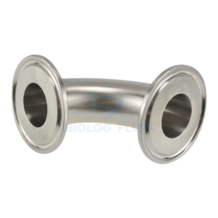 Stainless steel food processing 2CMP three clip 90d elbow