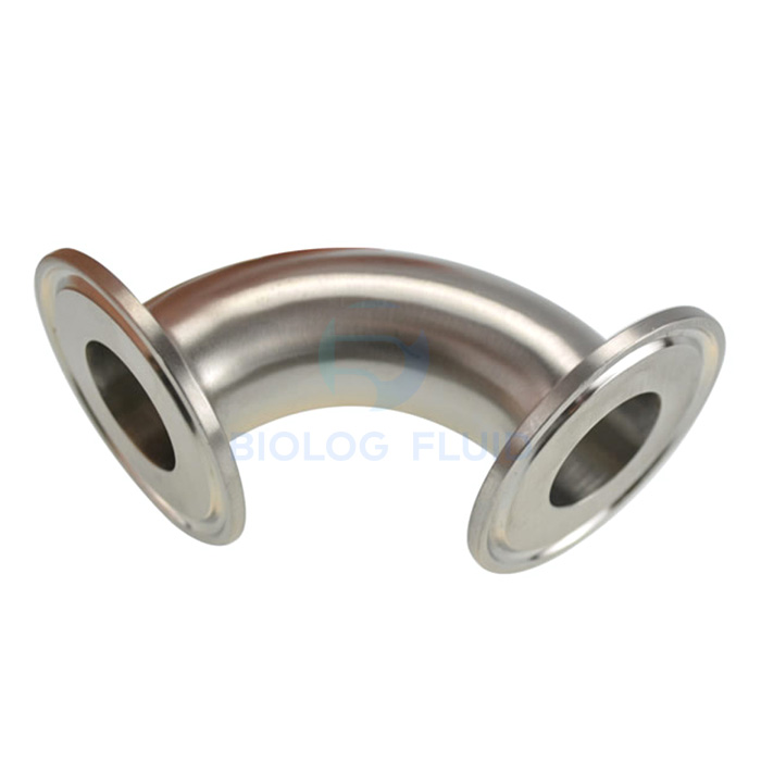 Stainless steel food equipment 2CMP three clip 90 degree elbow