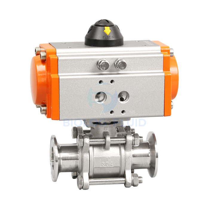 Pneumatic three-piece quick installation ball valve