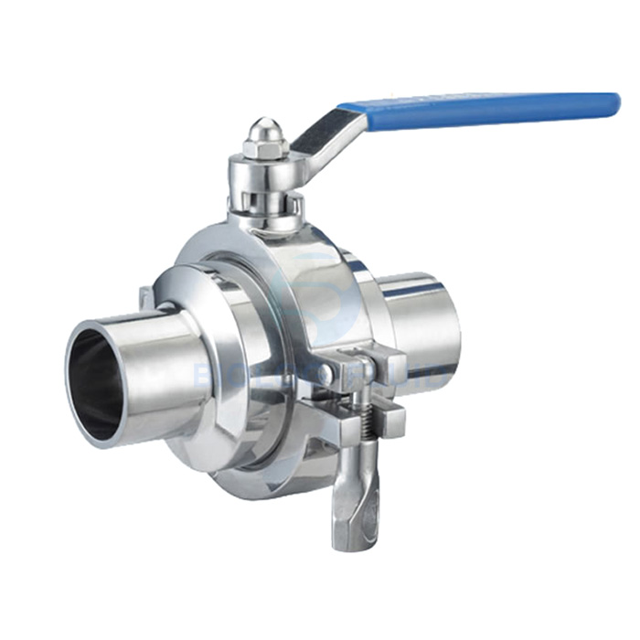 Stainless steel hygienic grade welded manual type non retention ball valve