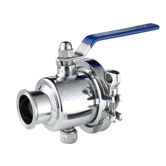 Stainless steel hygienic grade manual type middle clamp non retention ball valve