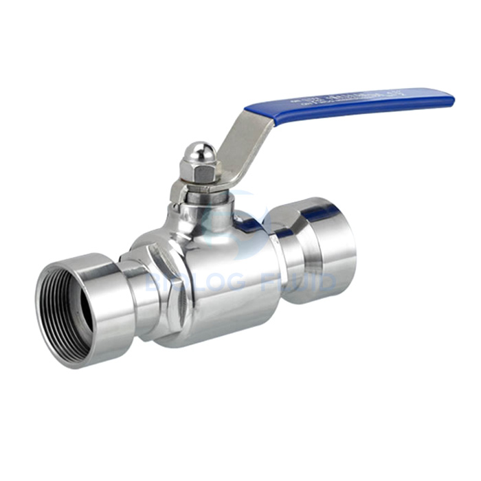 Stainless steel hygienic female threading straight way ball valve