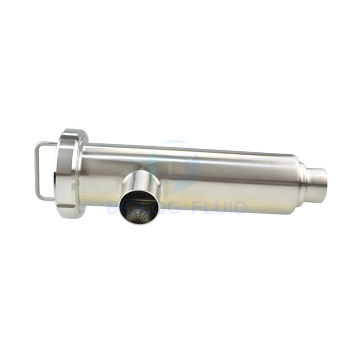 Stainless steel food processing welded angle type filter