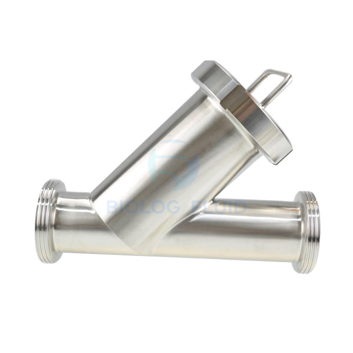 Stainless steel hygienic grade male connection Y-type filter