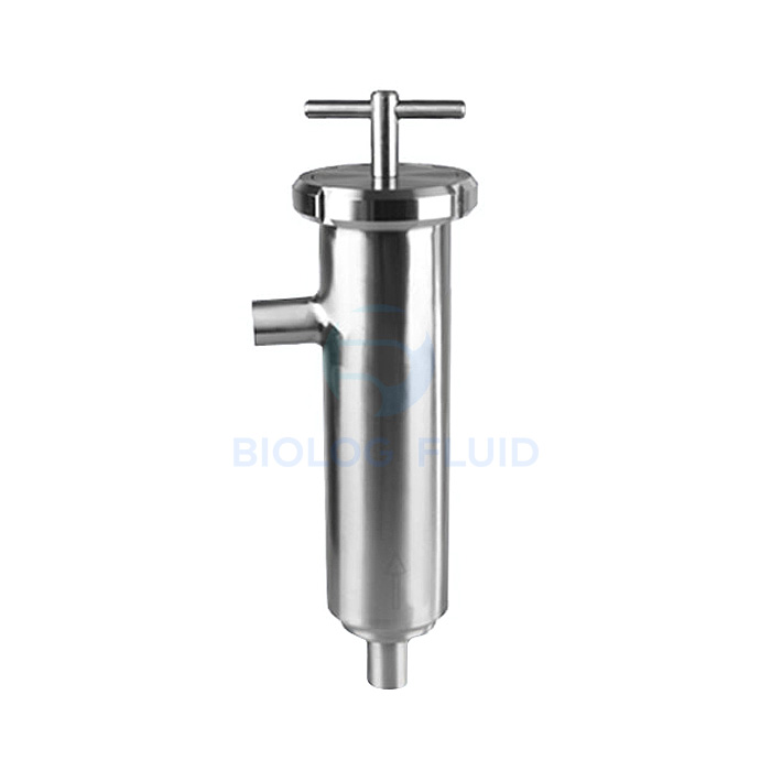 Stainless steel hygienic welded angle type strainer