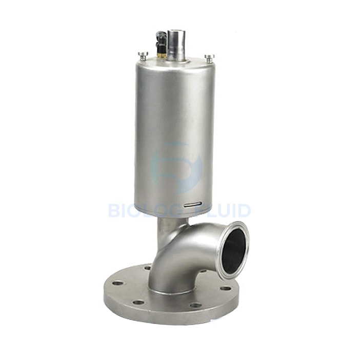 Stainless steel sanitary grade pneumatic curved bottom valve