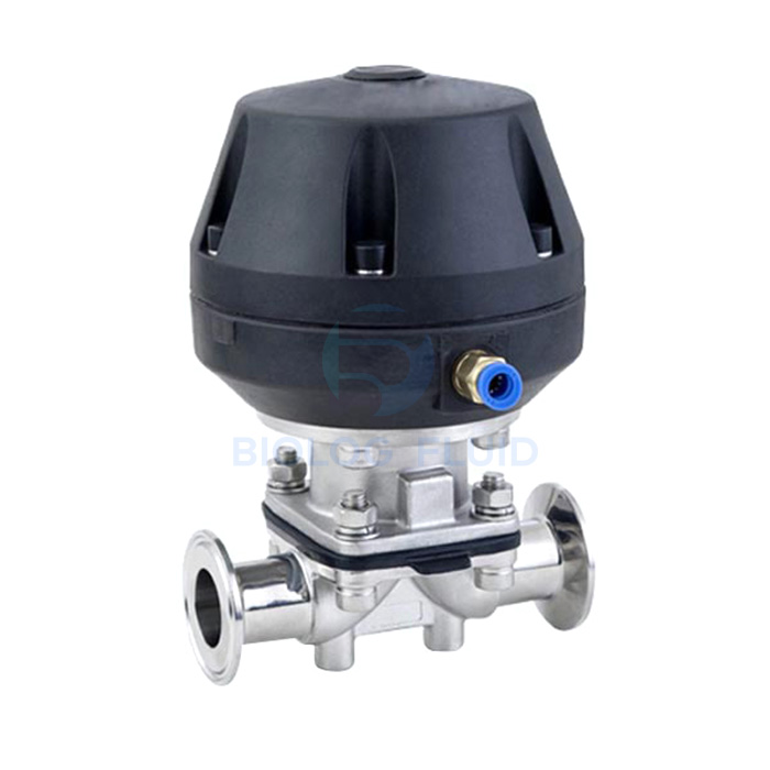 Stainless steel food processing three clip aluminum pneumatic diaphragm valve