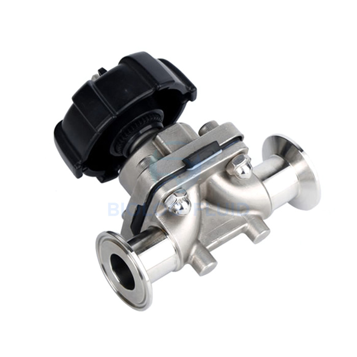 Stainless steel sanitary manual clamping cast diaphragm valve