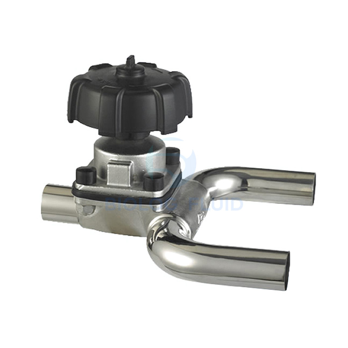 Stainless steel sanitary U-shaped manual diaphragm valve