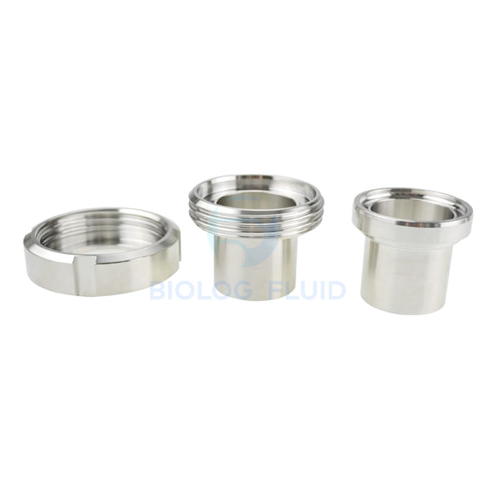 Stainless steel food grade aseptic screwed union